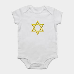 3-D Look Golden Star of David Baby Bodysuit